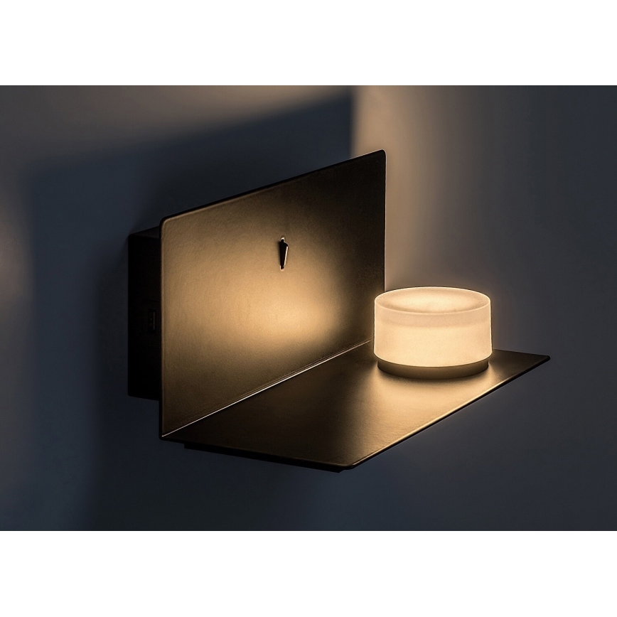 Rabalux - Aplique LED con estante y puerto USB LED/6W/230V 3000K