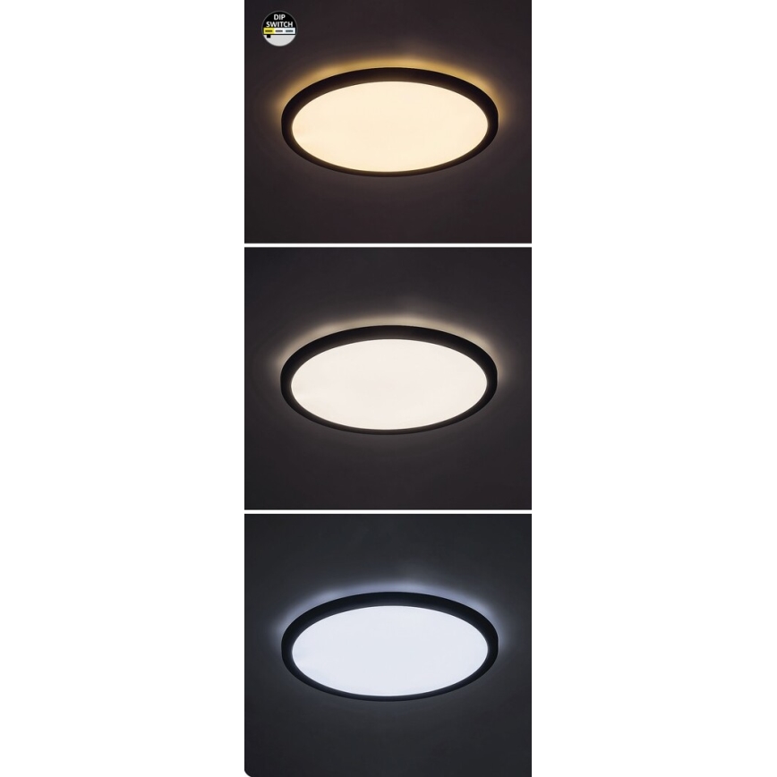 Rabalux - Plafón LED LED/24W/230V 3000/4000/6000K diá. 29 cm negro