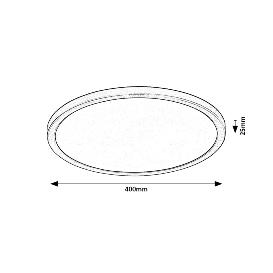 Rabalux - Plafón LED LED/36W/230V 3000/4000/6000K diá. 40 cm negro