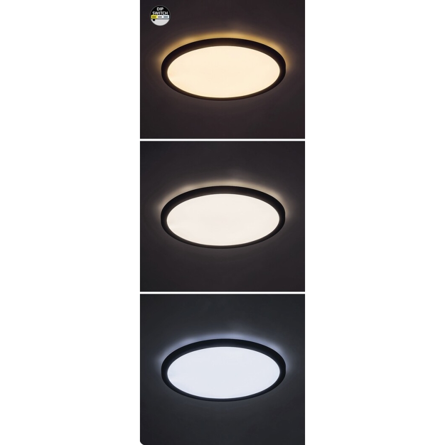Rabalux - Plafón LED LED/36W/230V 3000/4000/6000K diá. 50 cm negro