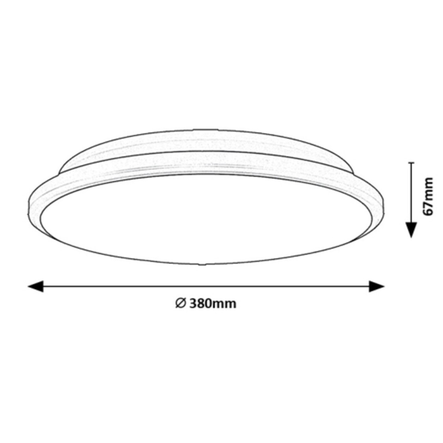 Rabalux - Plafón LED LED/24W/230V 3000K negro 38 cm