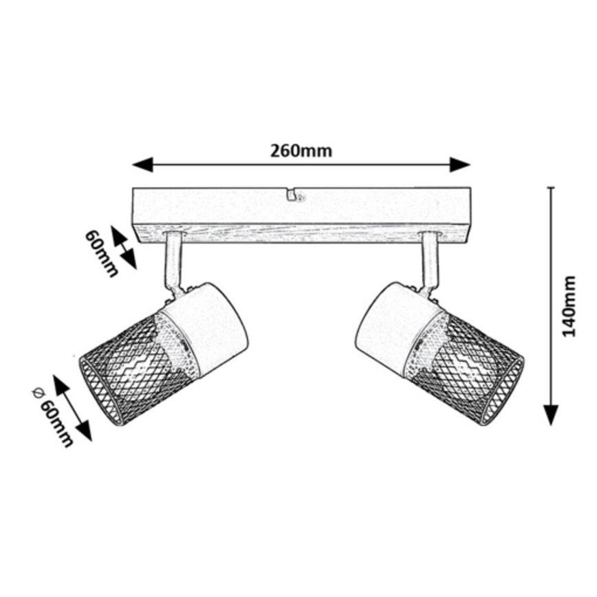 Rabalux - Foco 2xE14/40W/230V roble