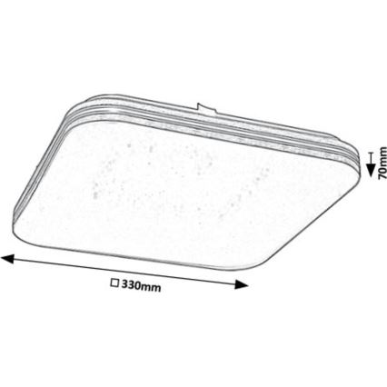 Rabalux - Plafón LED LED/18W/230V 3000K 33x33 cm