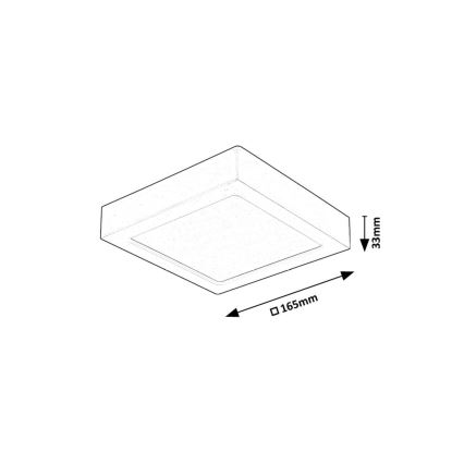 Rabalux - Plafón LED LED/15W/230V 3000K 16x16 cm negro