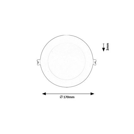 Rabalux - Lámpara empotrable LED LED/12W/230V 3000K diá. 17 cm blanco
