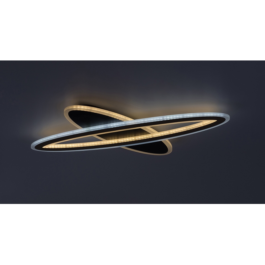 Rabalux - Plafón LED regulable LED/70W/230V 3000/4000/6000K negro + control remoto