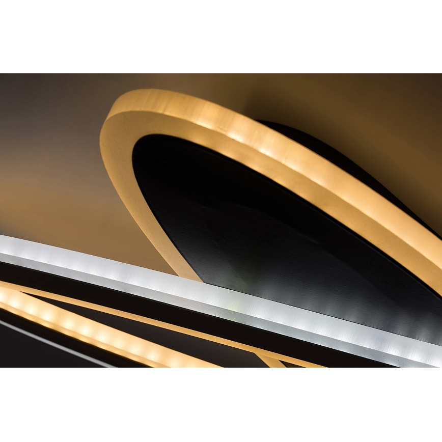 Rabalux - Plafón LED regulable LED/70W/230V 3000/4000/6000K negro + control remoto