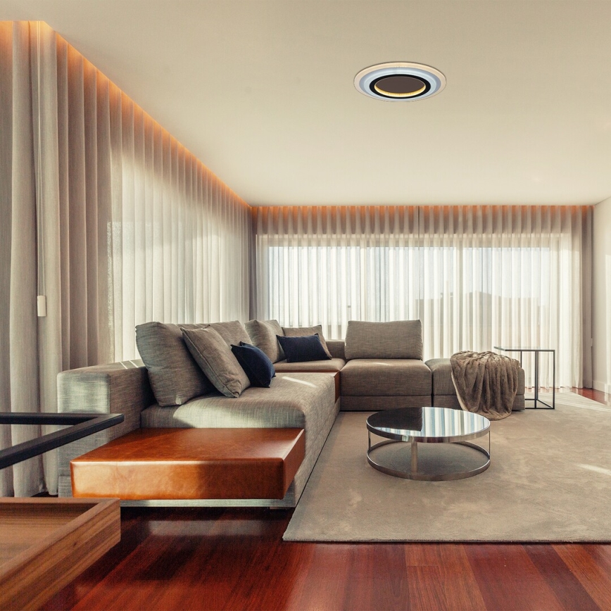 Rabalux - Plafón LED regulable LED/56W/230V 3000/4000/6000K cromo mate/negro + control remoto