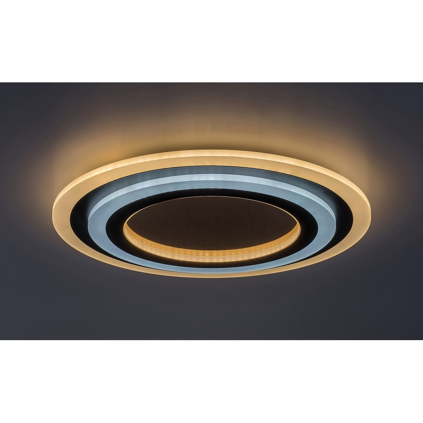 Rabalux - Plafón LED regulable LED/56W/230V 3000/4000/6000K cromo mate/negro + control remoto