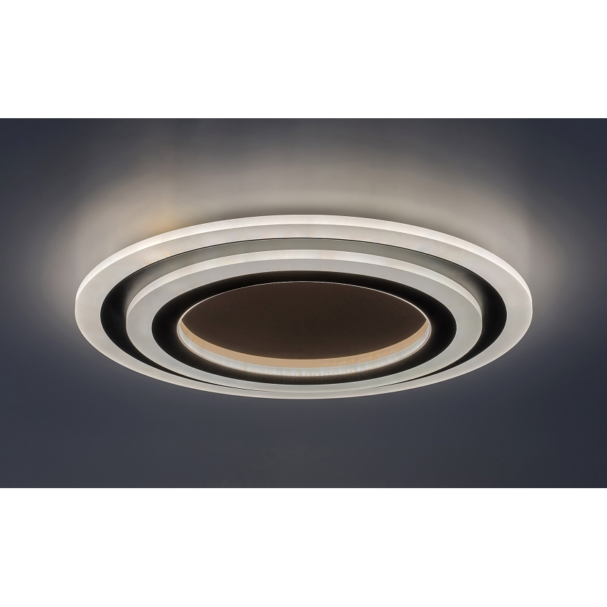 Rabalux - Plafón LED regulable LED/56W/230V 3000/4000/6000K cromo mate/negro + control remoto
