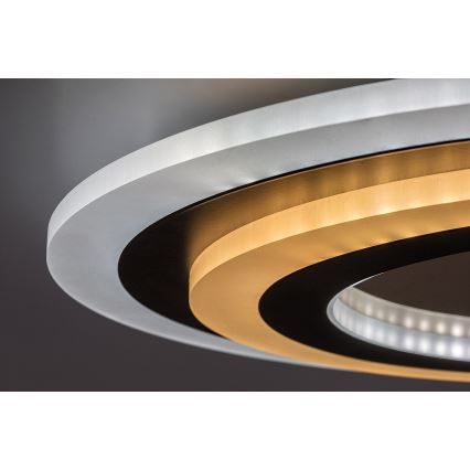 Rabalux - Plafón LED regulable LED/56W/230V 3000/4000/6000K cromo mate/negro + control remoto