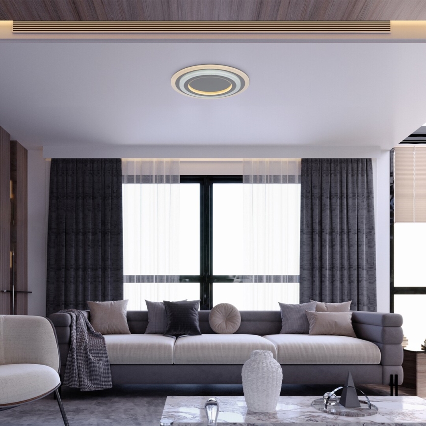 Rabalux - Plafón LED regulable LED/56W/230V 3000/4000/6000K cromo mate + control remoto