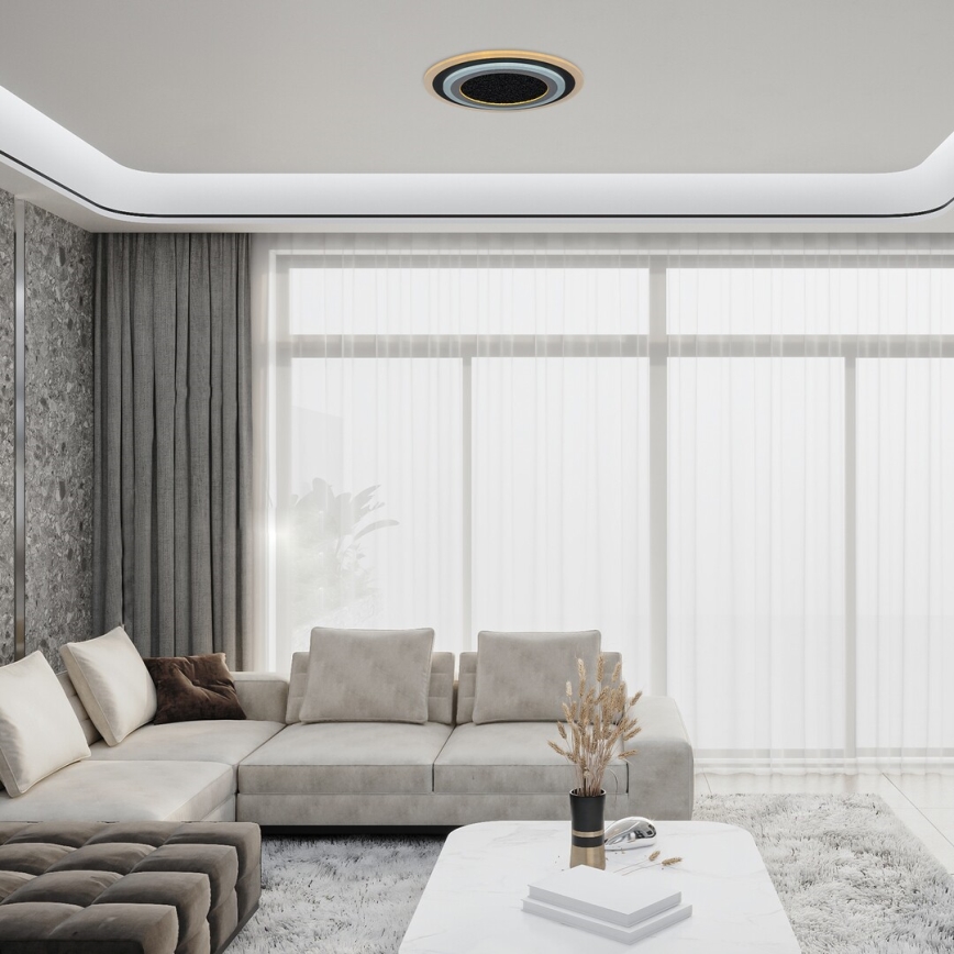 Rabalux - Plafón LED regulable LED/56W/230V 3000/4000/6000K negro + control remoto