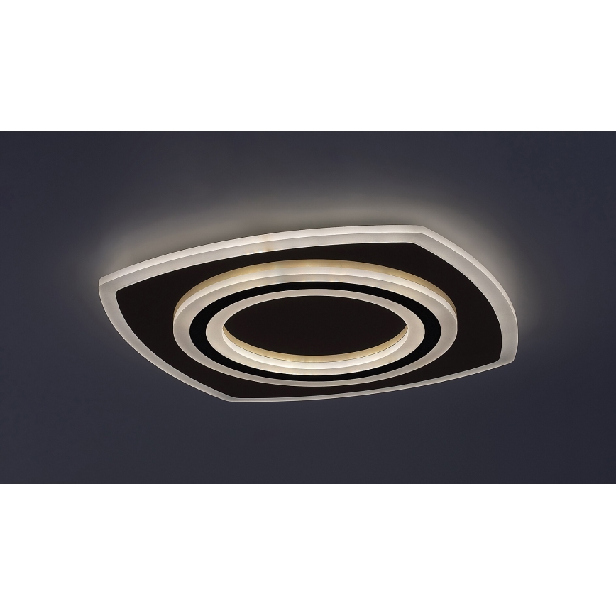 Rabalux - Plafón LED regulable LED/60W/230V 3000/4000/6000K cromo mate/negro + control remoto