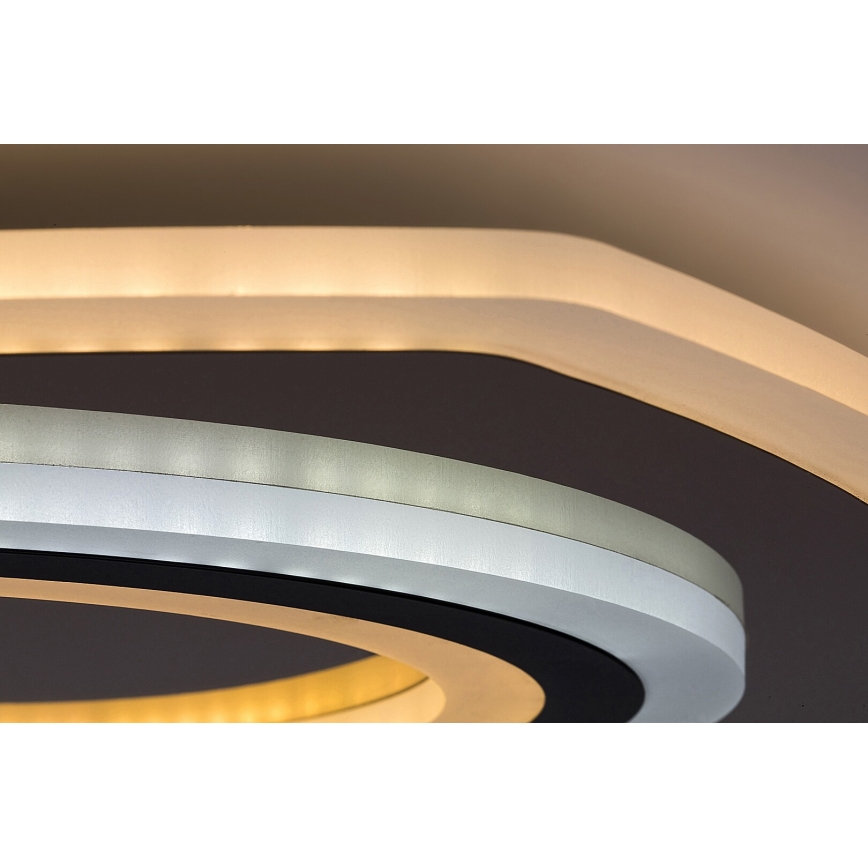 Rabalux - Plafón LED regulable LED/60W/230V 3000/4000/6000K cromo mate/negro + control remoto