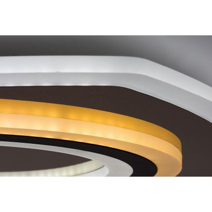 Rabalux - Plafón LED regulable LED/60W/230V 3000/4000/6000K cromo mate/negro + control remoto