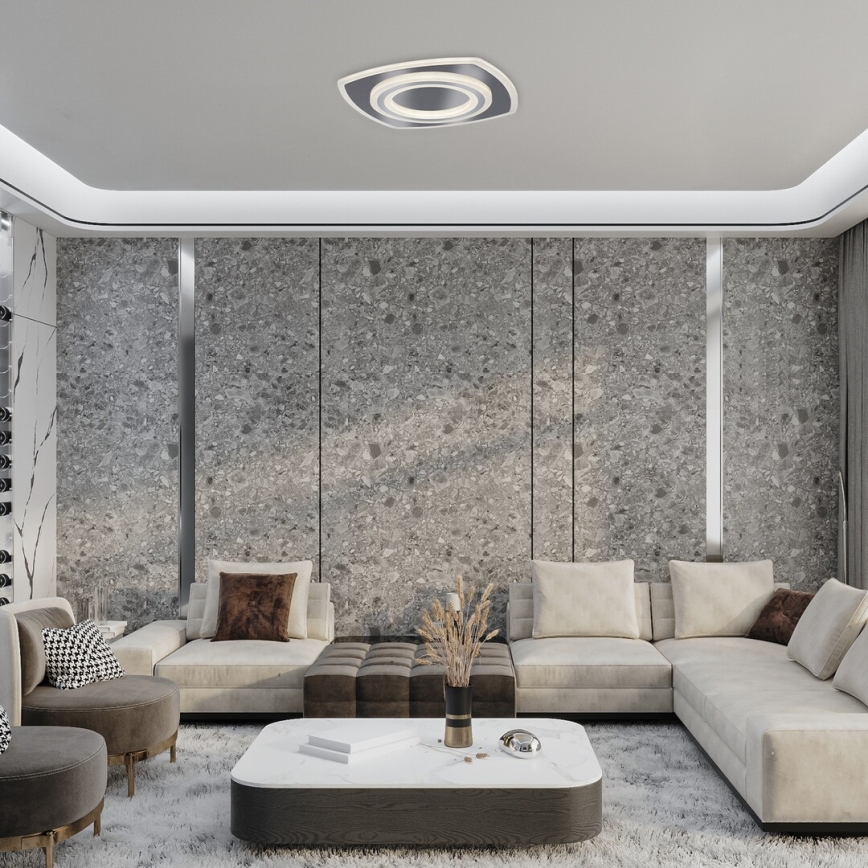 Rabalux - Plafón LED regulable LED/60W/230V 3000/4000/6000K cromo mate + control remoto