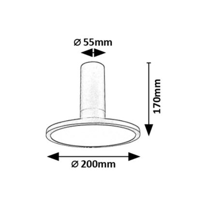 Rabalux - Plafón LED LED/20W/230V 3000K negro