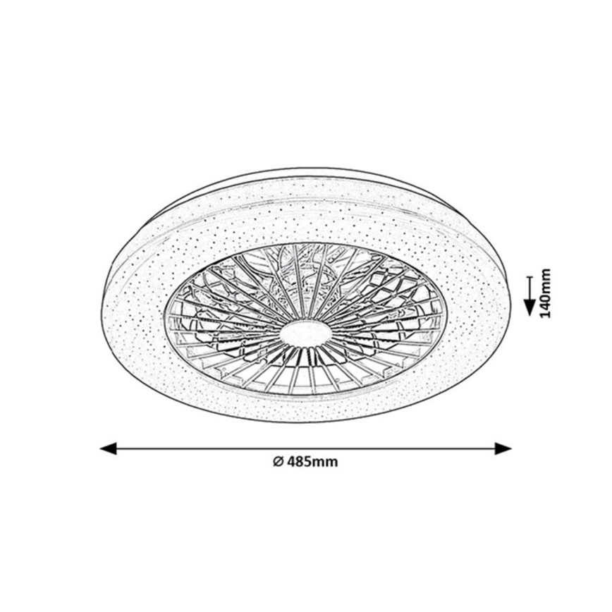 Rabalux - LED Plafón regulable con ventilador LED/48W/230V 3000-6500K + control remoto