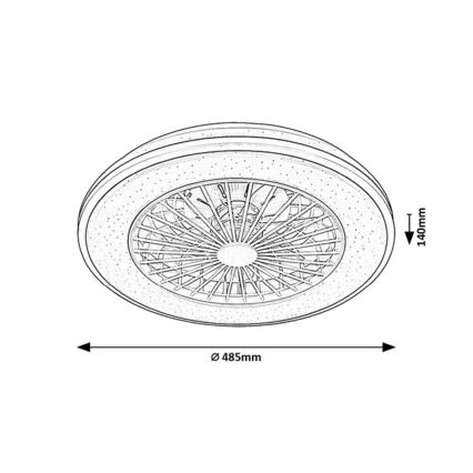 Rabalux - LED Plafón regulable con ventilador LED/48W/230V 3000-6500K + control remoto