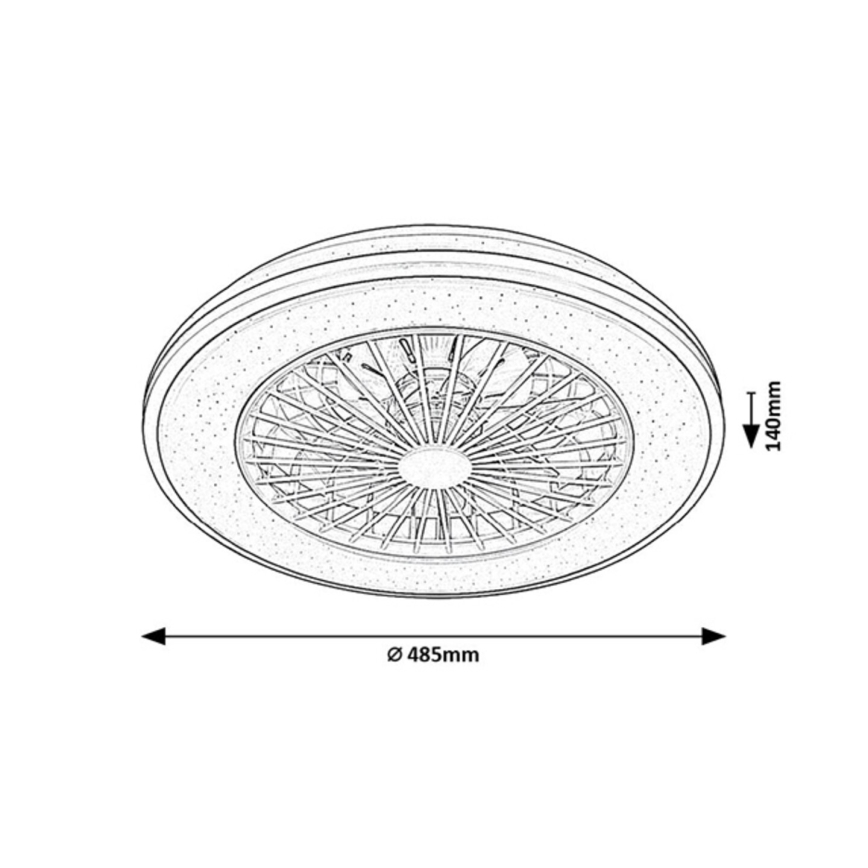 Rabalux - LED Plafón regulable con ventilador LED/48W/230V 3000-6500K + control remoto
