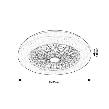 Rabalux - LED RGB Plafón regulable con ventilador LED/48W/230V 3000-6500K + control remoto