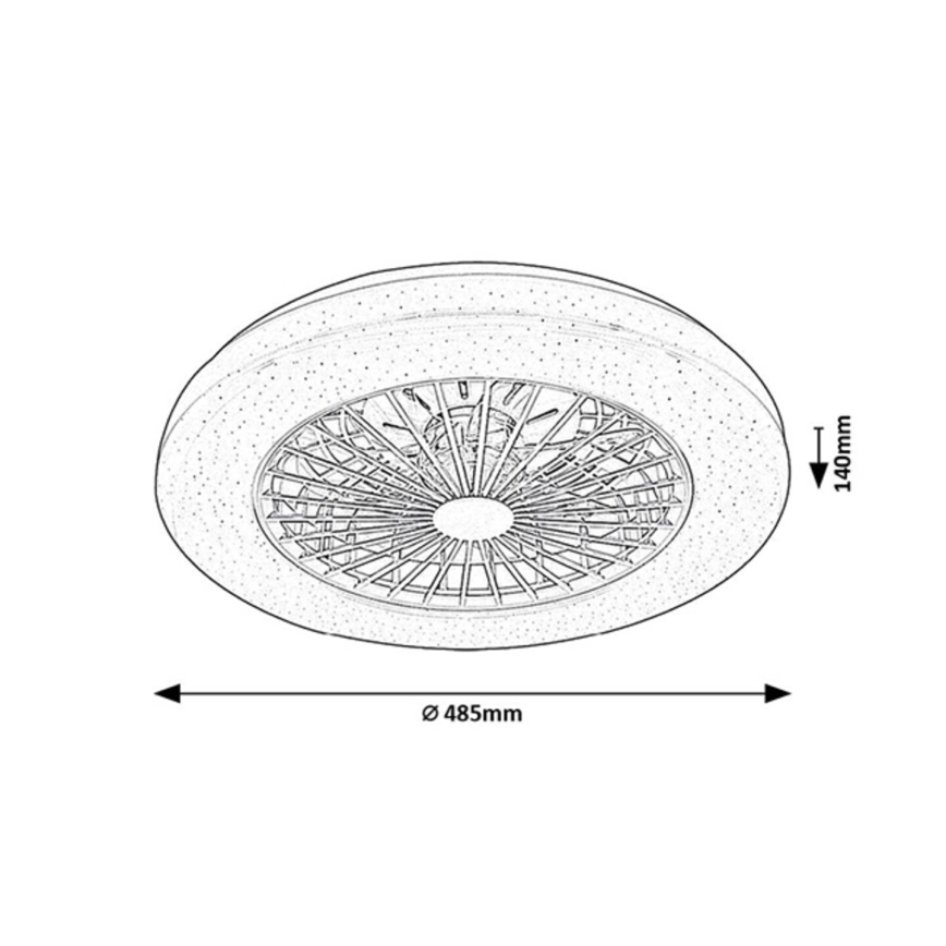 Rabalux - LED RGB Plafón regulable con ventilador LED/48W/230V 3000-6500K + control remoto