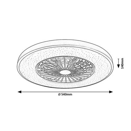 Rabalux - LED Plafón regulable con ventilador LED/72W/230V 3000-6500K + control remoto