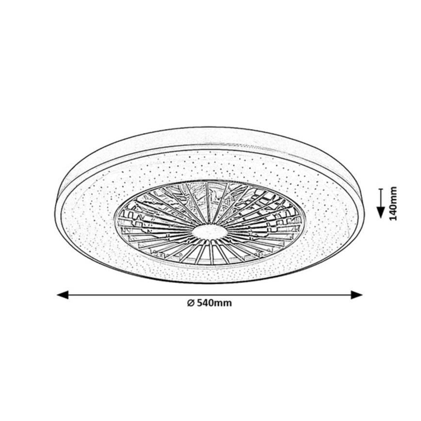 Rabalux - LED Plafón regulable con ventilador LED/72W/230V 3000-6500K + control remoto