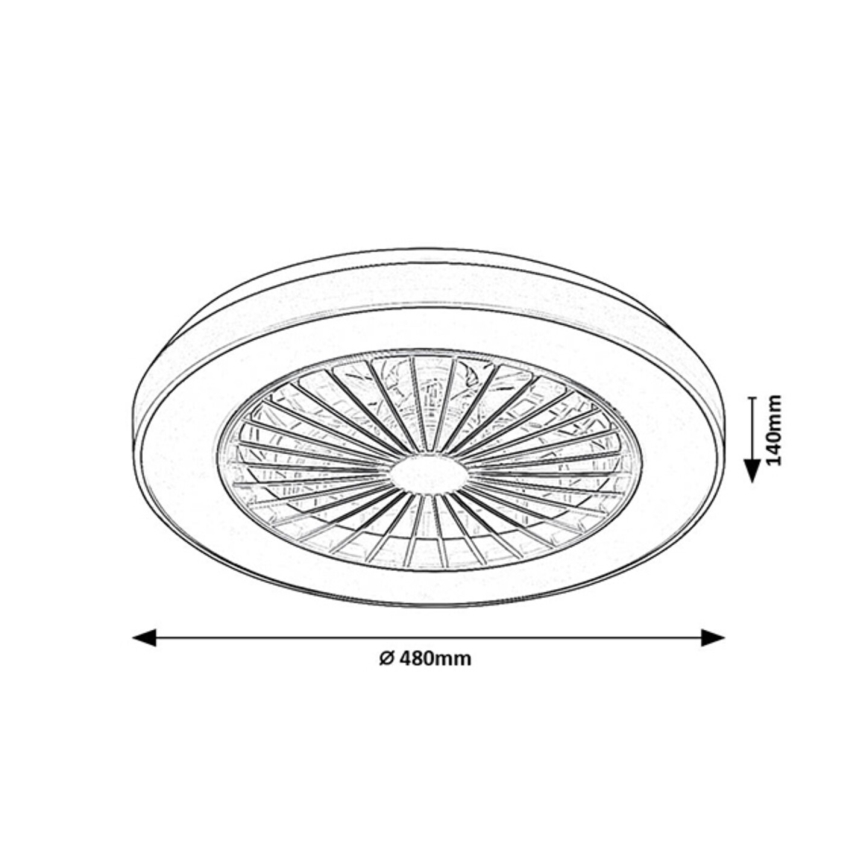 Rabalux - LED Plafón regulable con ventilador LED/40W/230V 3000/4000/6000K Wi-Fi + control remoto