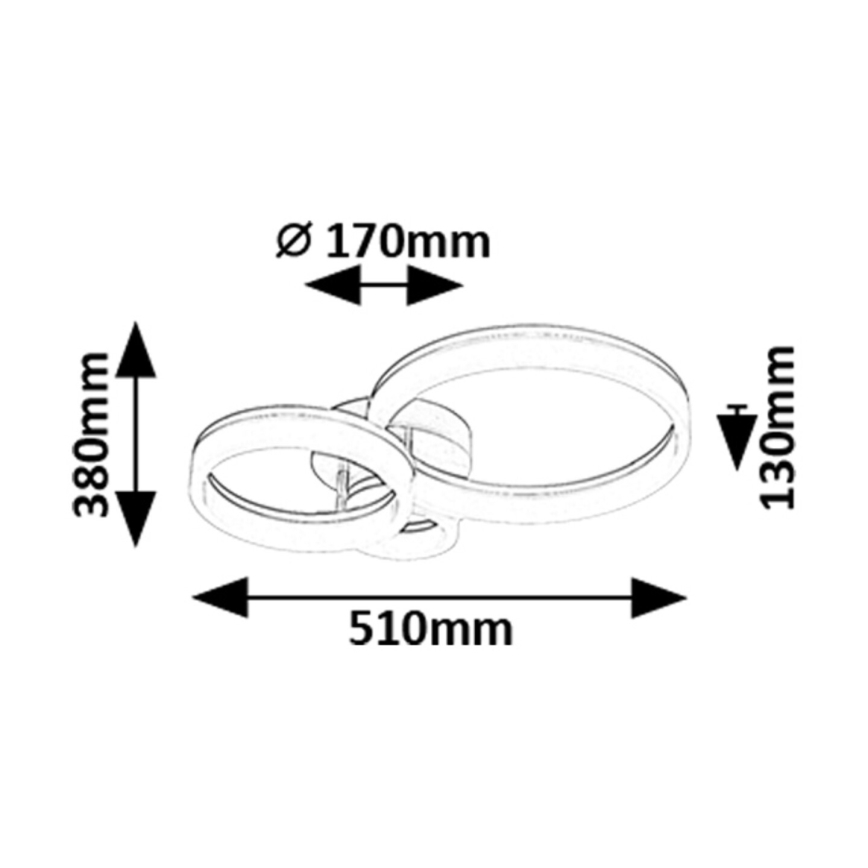 Rabalux - Plafón LED LED/24W/230V 3000/4000/6500K cromo mate