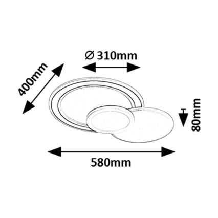 Rabalux - Plafón LED RGB regulable LED/40W/230V 3000-6500K + control remoto