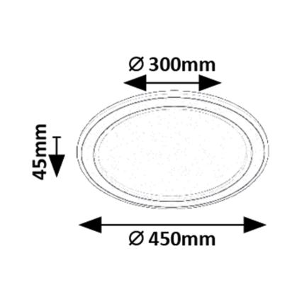 Rabalux - Plafón LED RGB regulable LED/22W/230V 3000-6500K + control remoto