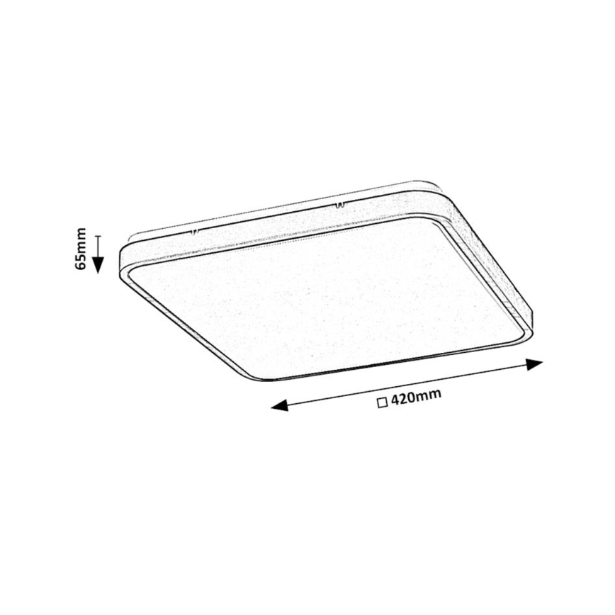 Rabalux - Plafón LED de baño LED/36W/230V 3000/4000/6000K IP44 42x42 cm blanco