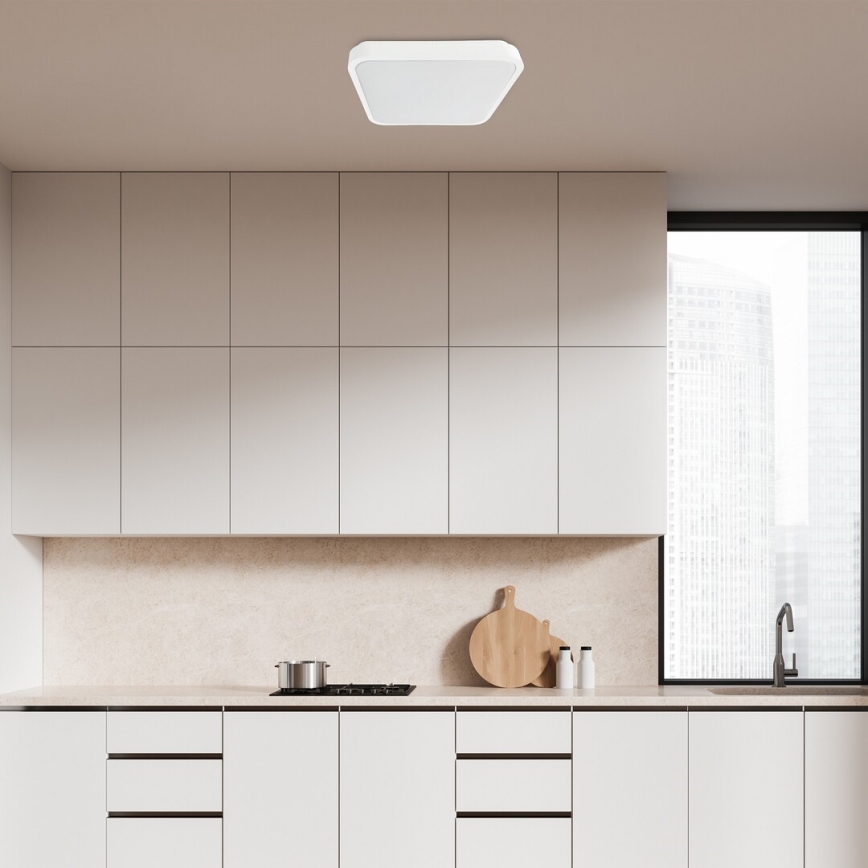 Rabalux - Plafón de baño LED regulable LED/36W/230V 3000-6000K IP44 42x42 cm blanco + mando a distancia