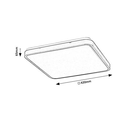 Rabalux - Plafón de baño LED regulable LED/36W/230V 3000-6000K IP44 42x42 cm blanco + mando a distancia