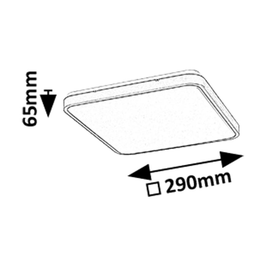 Rabalux - Plafón LED de baño LED/24W/230V 3000/4000/6000K IP44 29x29 cm negro