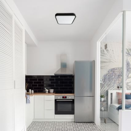 Rabalux - Plafón LED de baño LED/36W/230V 3000/4000/6000K IP44 42x42 cm negro