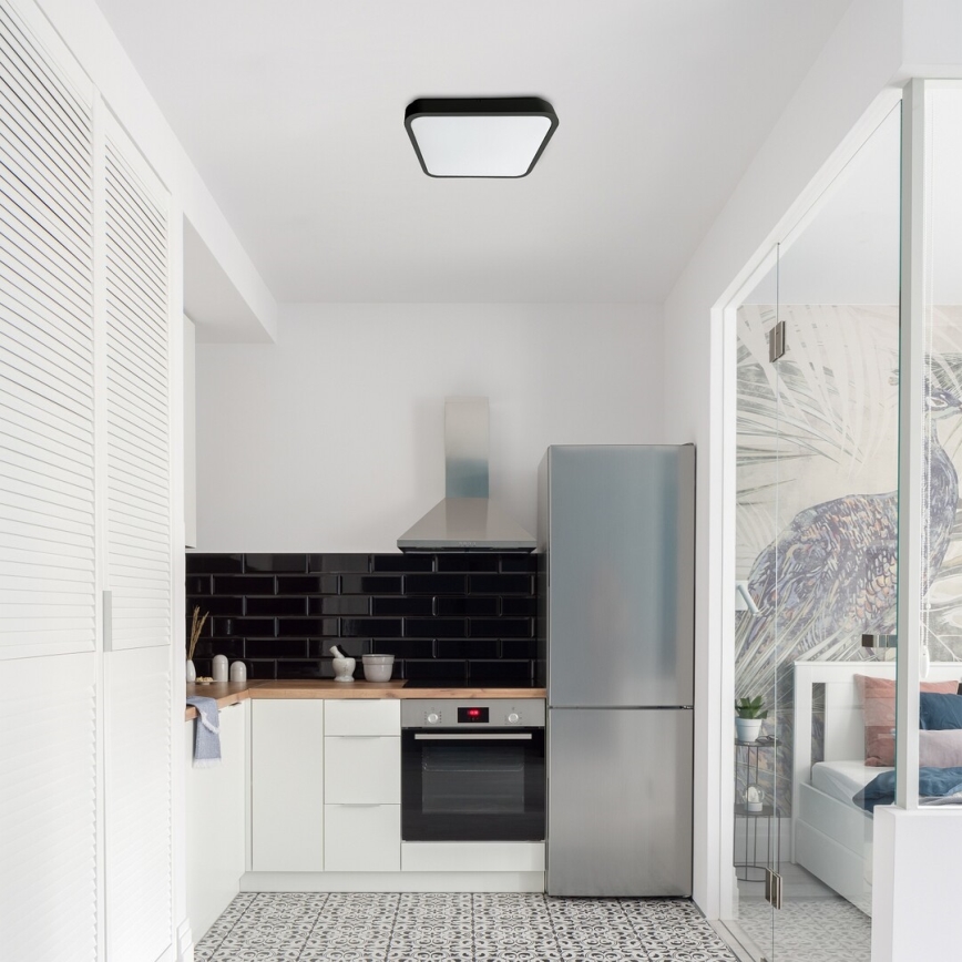 Rabalux - Plafón LED de baño LED/36W/230V 3000/4000/6000K IP44 42x42 cm negro