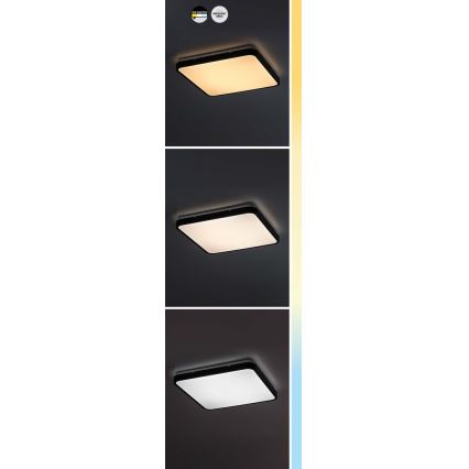 Rabalux - Plafón LED de baño LED/36W/230V 3000/4000/6000K IP44 42x42 cm negro