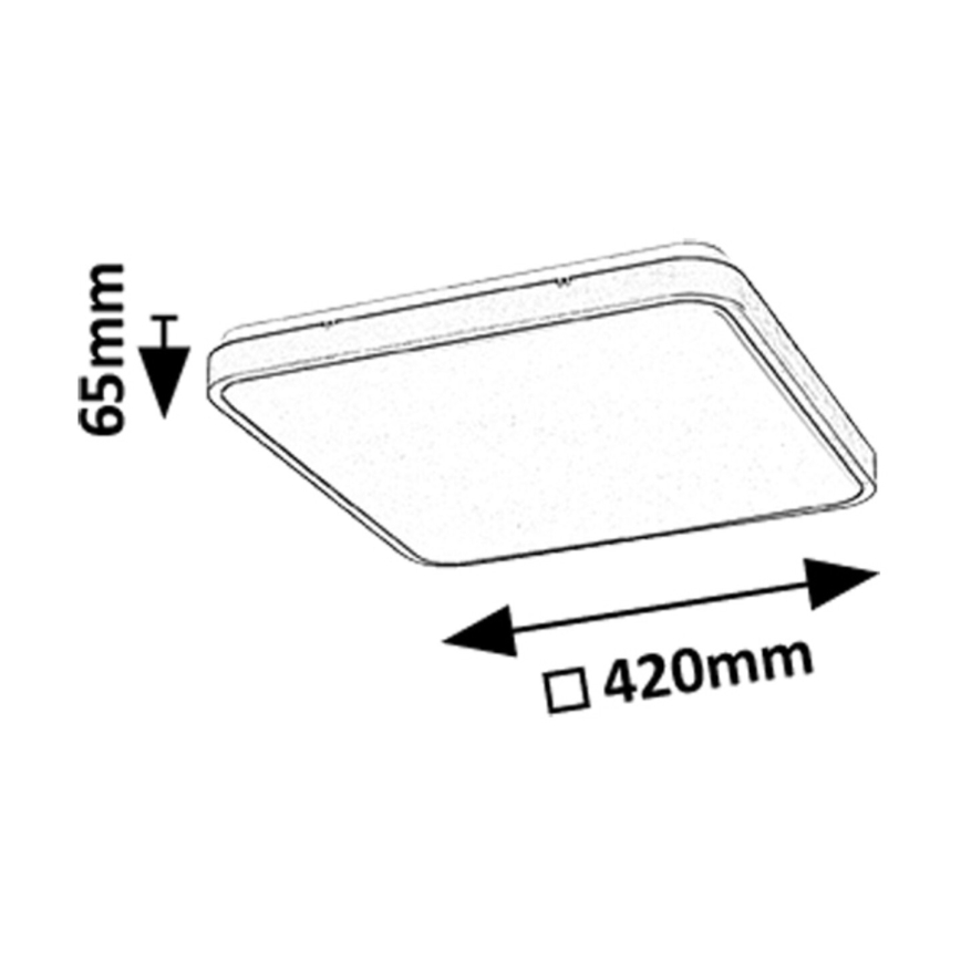 Rabalux - Plafón LED de baño LED/36W/230V 3000/4000/6000K IP44 42x42 cm negro