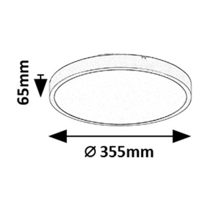 Rabalux - Luz de techo LED regulable para baño LED/24W/230V 3000-6000K IP44 diá. 35,5 cm negro + control remoto
