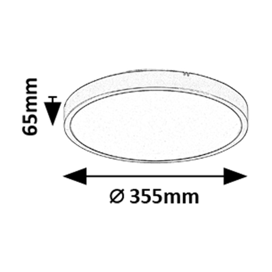 Rabalux - Luz de techo LED regulable para baño LED/24W/230V 3000-6000K IP44 diá. 35,5 cm negro + control remoto
