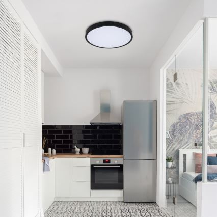 Rabalux - LED RGB Plafón regulable para el baño LED/36W/230V 3000-6000K Wi-Fi Tuya IP44 diá. 42 cm negro + control remoto