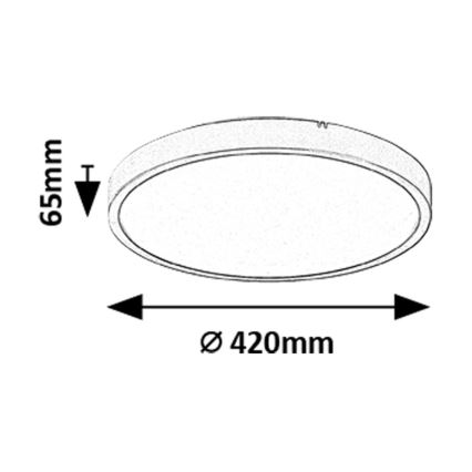 Rabalux - LED RGB Plafón regulable para el baño LED/36W/230V 3000-6000K Wi-Fi Tuya IP44 diá. 42 cm negro + control remoto