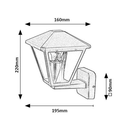 Rabalux - Aplique de exterior 1xE27/40W/230V IP44