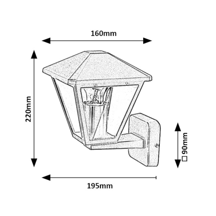 Rabalux - Aplique de exterior 1xE27/40W/230V IP44