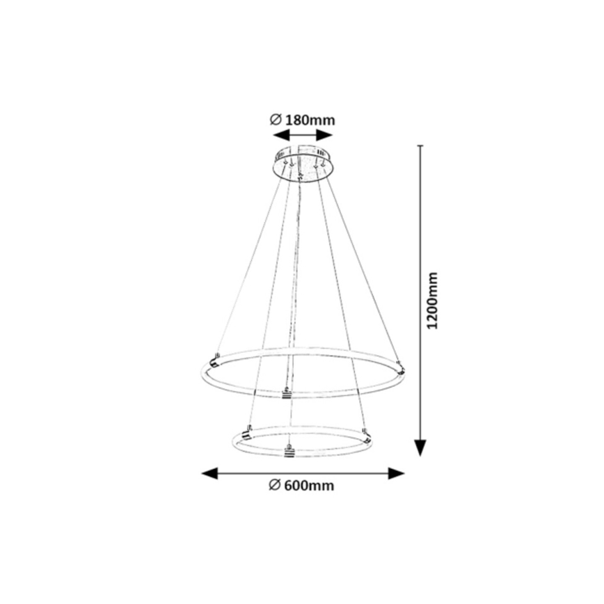 Rabalux - Lámpara de araña LED regulable LED/55W/230V + mando a distancia