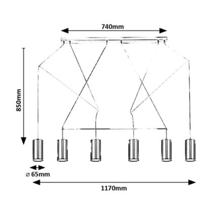 Rabalux - Lámpara colgante 6xGU10/50W/230V