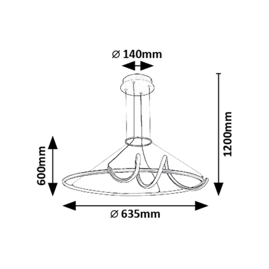 Rabalux - Lámpara de araña LED regulable LED/46W/230V 3000-6500K + control remoto